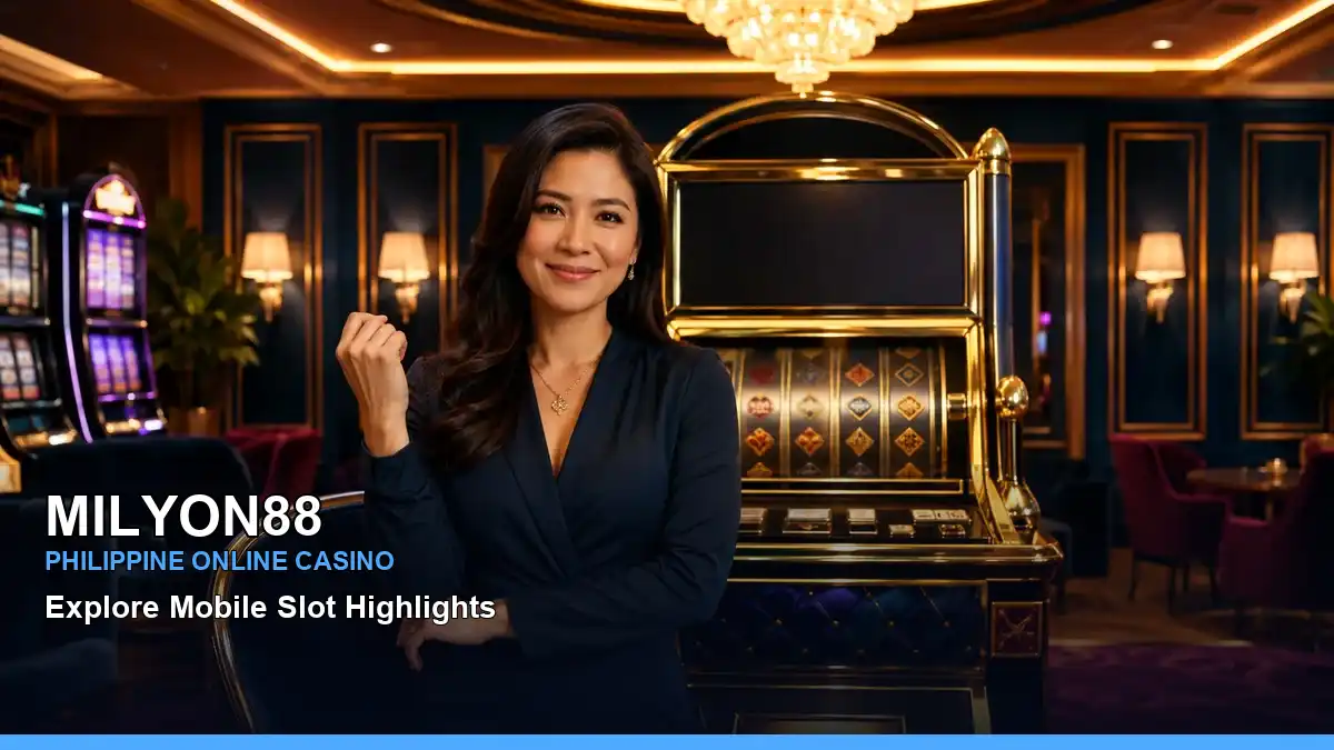 MILYON88 VIP casino rewards featuring an adult Filipina casino host in a dynamic layout, view 2