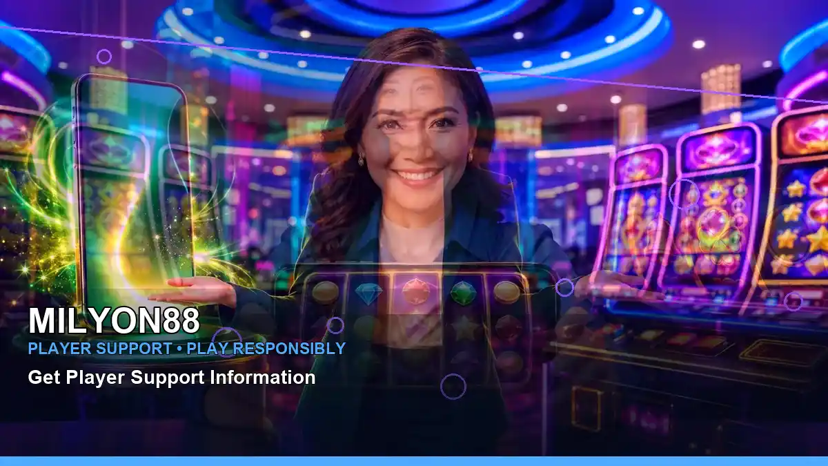 Fantasy online slot artwork featuring an adult Filipina casino host in a centred composition